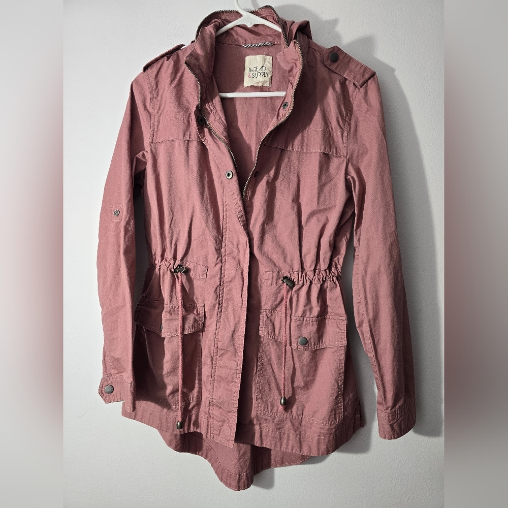 THREAD & SUPPLY Rose Mauve Utility Jacket‎ Spring  Lightweight Size Small